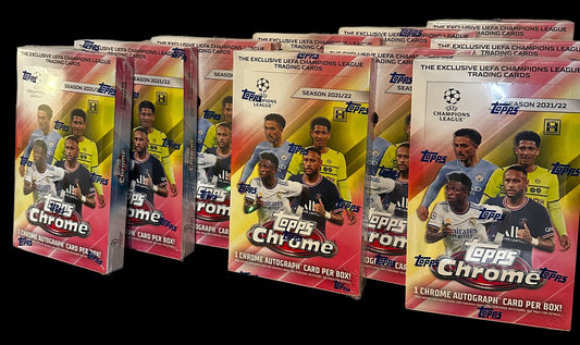 🏆 2021-22 Topps Chrome UEFA Champions League – 10 Box Sealed PYT Break