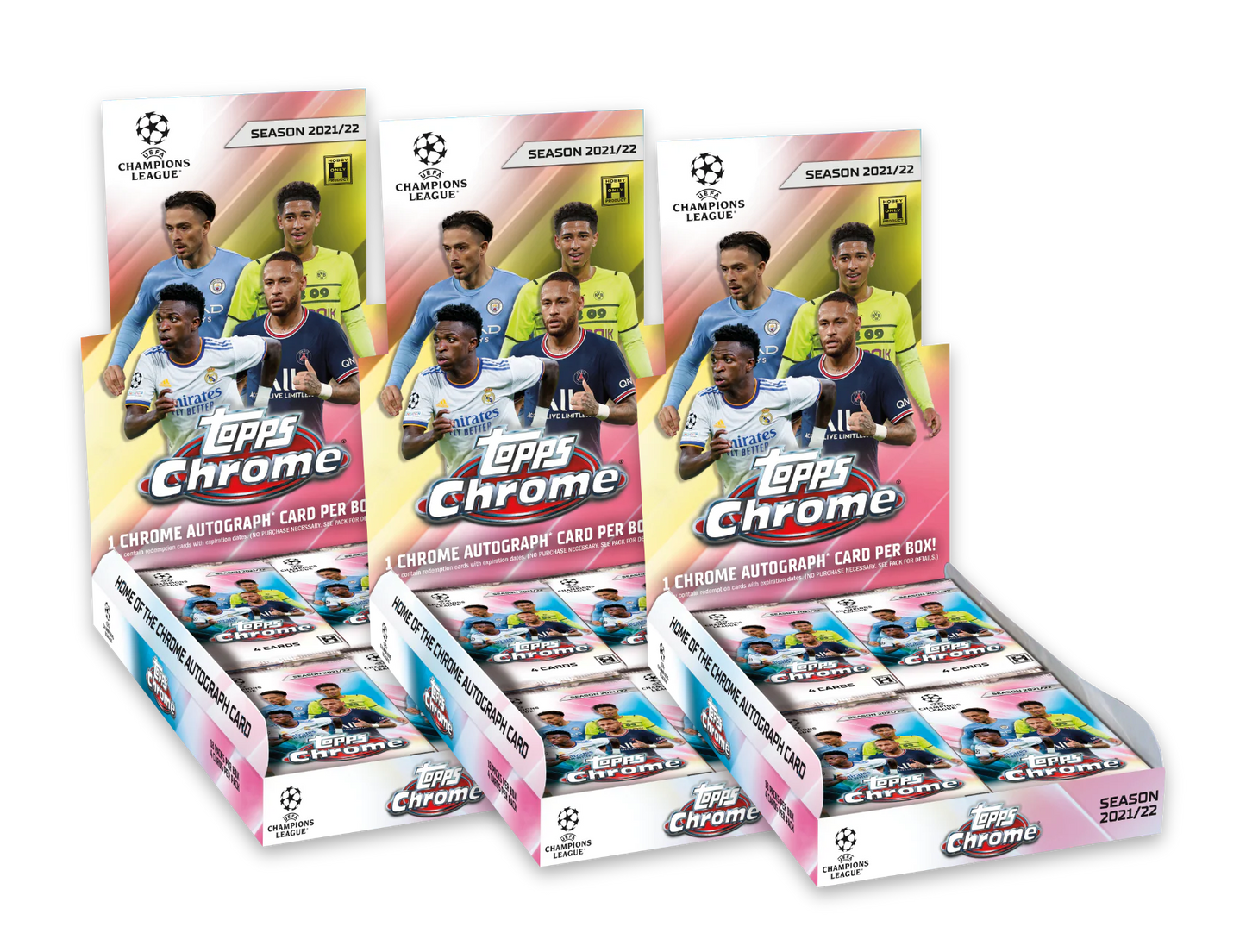 Live Break Random Team - 2021-22 Topps UEFA UCL Chrome – 3 x Hobby Box